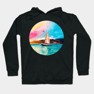 ocean waves colourful scenery Hoodie